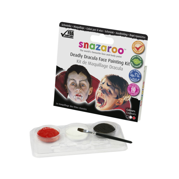 Набор красок для грима Snazaroo, кисточка Deadly dracula , 3х2 мл арт. 1184040