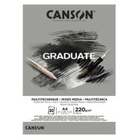 Альбом для смешанных техник Canson Graduate Mix Media Grey 220 г/м2, А4 21х29,7 см, 30 листов