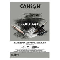 Альбом для змішаних технік Canson Graduate Mix Media Grey 220 г/м2, А4 21х29,7 см, 30 аркушів