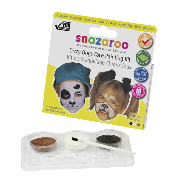 Краски для грима Snazaroo Dizzy dogs 3х2 мл