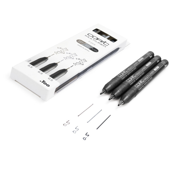 Набор лайнеров Copic Multiliner coloured, 3 шт (0,5+0,5+0,5), warm grey/cool grey/black