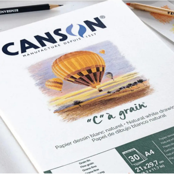 Альбом для эскизов на спирали "C" ? grain Fine grain 180 г, 14,8x21 см - A5, 30 листов, Canson