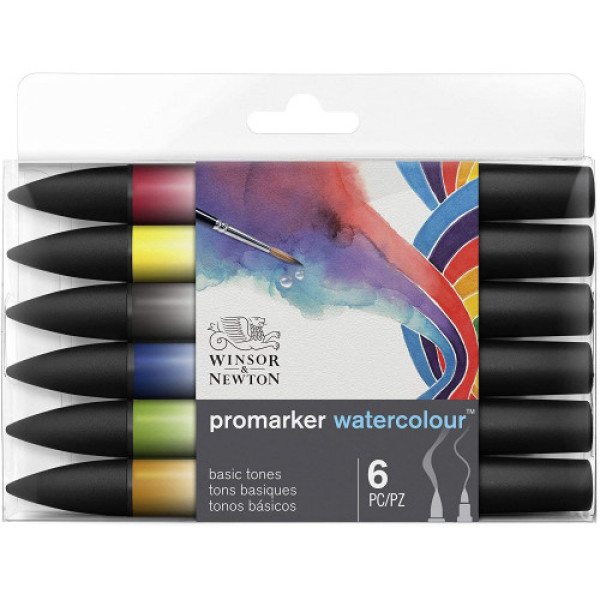 Набір акварельних маркерів Winsor Newton Watercolor Markers Set, 6 шт