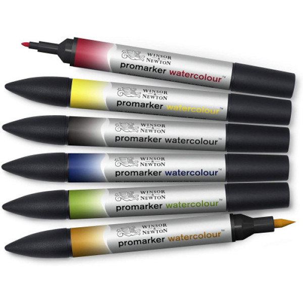 Набір акварельних маркерів Winsor Newton Watercolor Markers Set, 6 шт