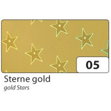 Картон голографічний Folia Holographic Card 230 г/м2,50x70 см, Gold Stars Золоті зірки
