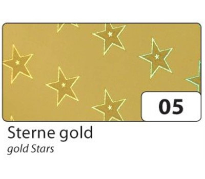 Картон голографічний Folia Holographic Card 230 г/м2,50x70 см, Gold Stars Золоті зірки