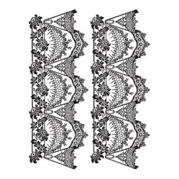 Мереживний трансфер чорний Water Application Lace Transfer Cadence Black, 17х25 см