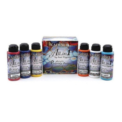 Набор красок для флюид арта Fluid Art, Cadence Pouring effect medium, 6 шт