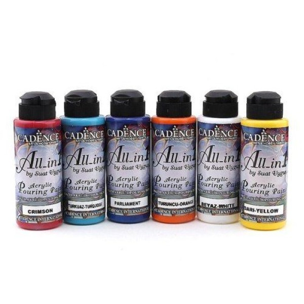 Набір фарб для флюїд арту Fluid Art, Cadence Pouring effect medium, 6 шт