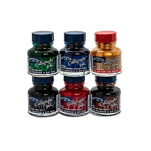 Чорнило для каліграфії у наборі Winsor Calligraphy Inks, 6 шт.