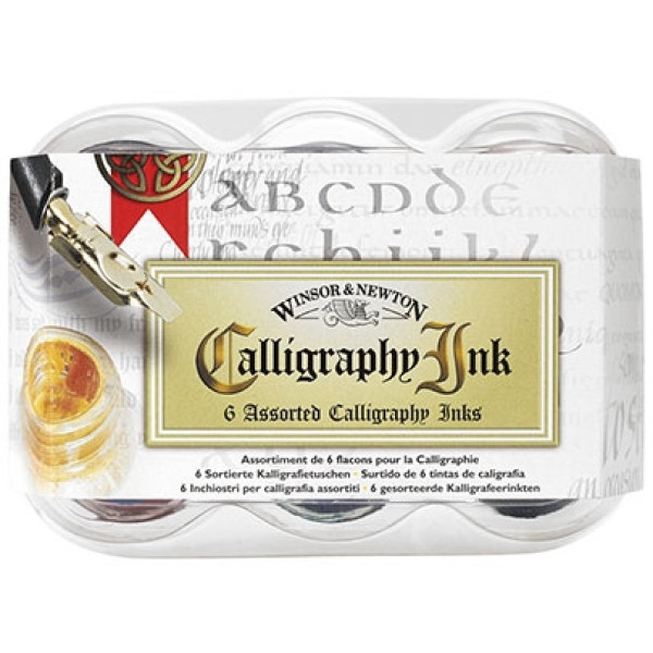 Чорнило для каліграфії у наборі Winsor Calligraphy Inks, 6 шт.