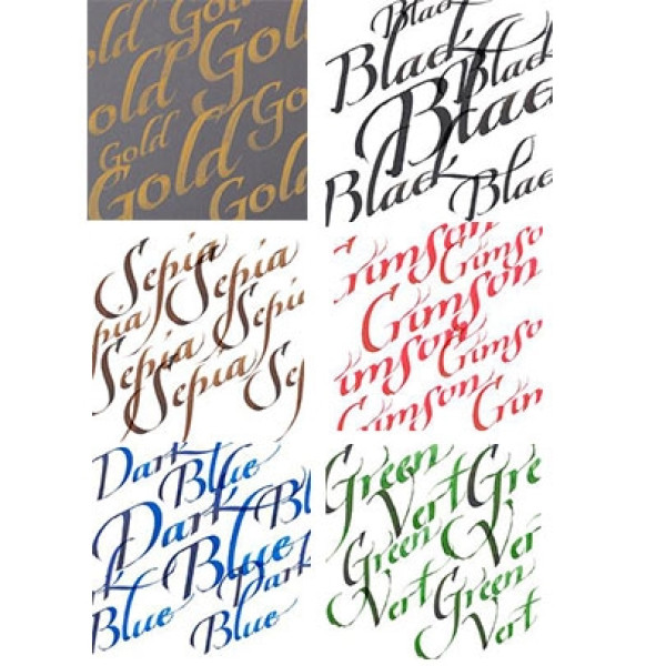 Чорнило для каліграфії у наборі Winsor Calligraphy Inks, 6 шт.