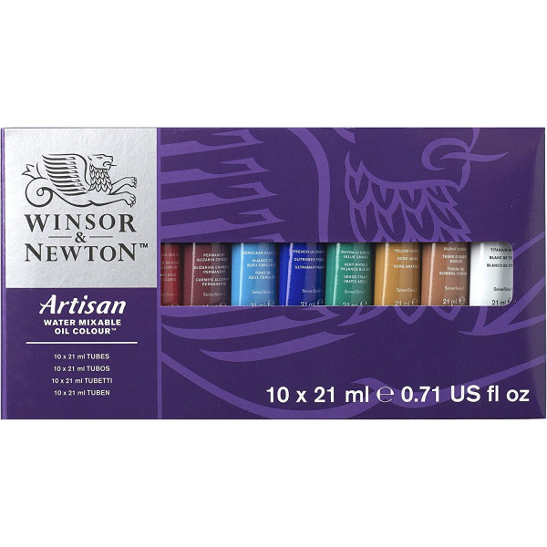 Набір водорозчинних олійних фарб Winsor Newton Artisant, 10 кольорів по 21 мл