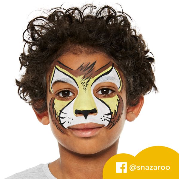 Набор для грима Snazaroo Animal World: 8 цветов, 1 губка, 1 кисточка, 2 трафарета, буклет