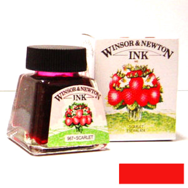 Туш художня Winsor Newton Drawing Inks 14 мл №601 Червоний