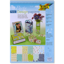 Набор дизайнерской бумаги Folia Design Paper Pads ВЕЧЕРИНКА 150 гр, A4 Асортi 12