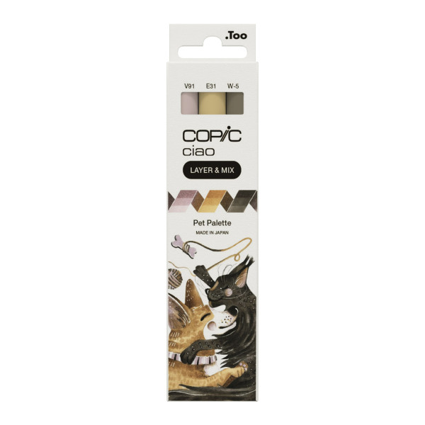 Набір маркерів Copic Ciao Set "Layer Mix" (3 шт), Pet Palette (V91+E31+W-5)