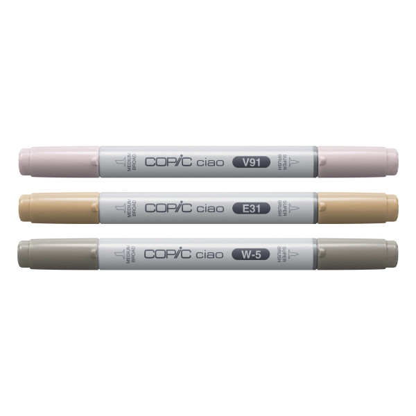 Набір маркерів Copic Ciao Set "Layer Mix" (3 шт), Pet Palette (V91+E31+W-5)