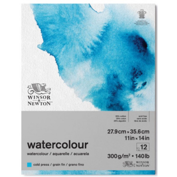 Блок паперу для акварелі холодного преса Winsor Newton Watercolour Classic range, 25,4х35,6 см, 12 листів