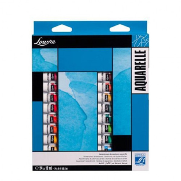 Акварельні фарби набір louvre 24x10 мл