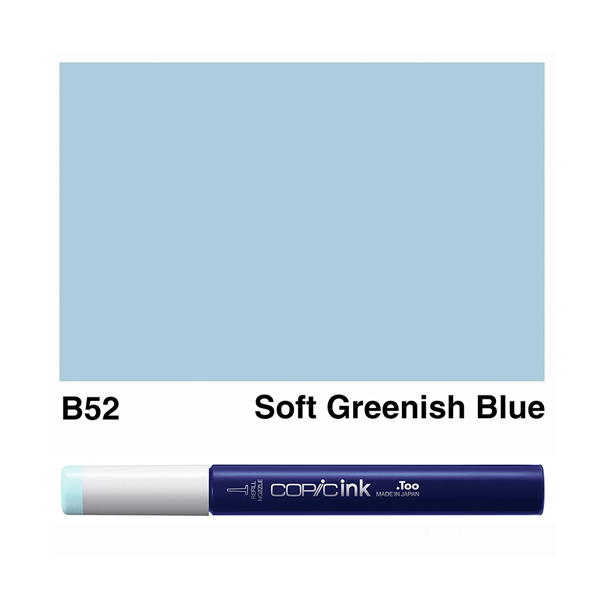 Заправка для маркерів COPIC Ink, B52 Soft greenish blue Ніжний блакитно-зелений, 12 мл