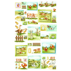 Декупажная карта на рисовой бумаге DECOUPAGE Napkin 35x50 см, (1) 511 Animals Farm