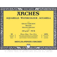 Блок для акварелі великозернистий Arches Rough Grain 185 гр, 23x31 см 20 аркушів арт 1795078