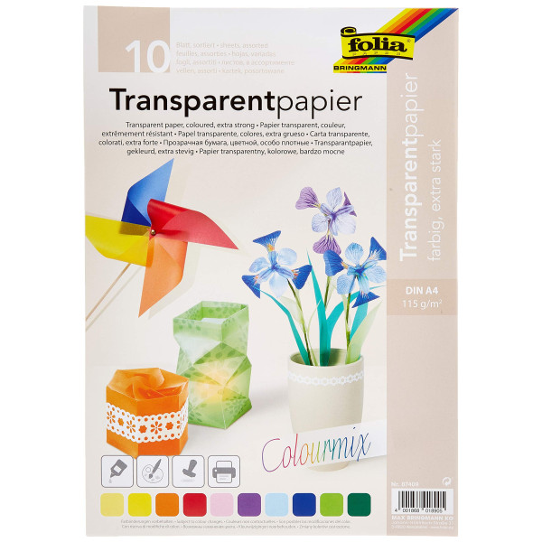 Набір флізеліну Folia Translucent Decorative Sheets, 23x33 см Асорті, 10 шт