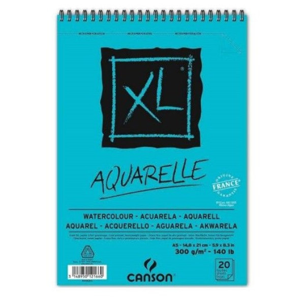 Canson альбом для акварели, на спирали XL Watercolour 300 гр, A5 (20)