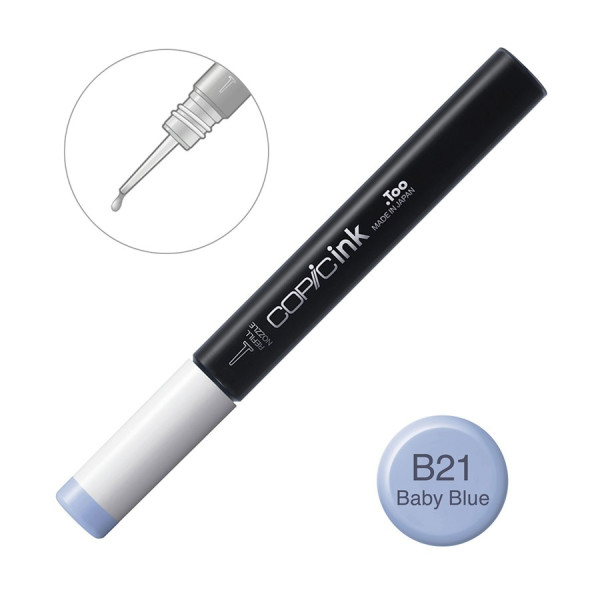 Чернила для заправки маркеров Copic Ink B-21 Baby blue Нежно-синий, 12 мл