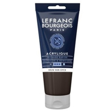 Акрилова фарба Lefranc Fine Acrylic Color 80 мл, 111 Van dyck brown Ван дайк коричневий