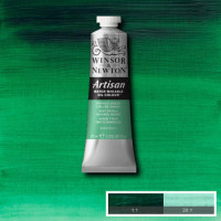 Краска масляная водорастворимая Winsor Artisan Water Mixable 37 мл, № 521, Phthalo Green / Yellow Shade Зеленый с Желтым Оттенком