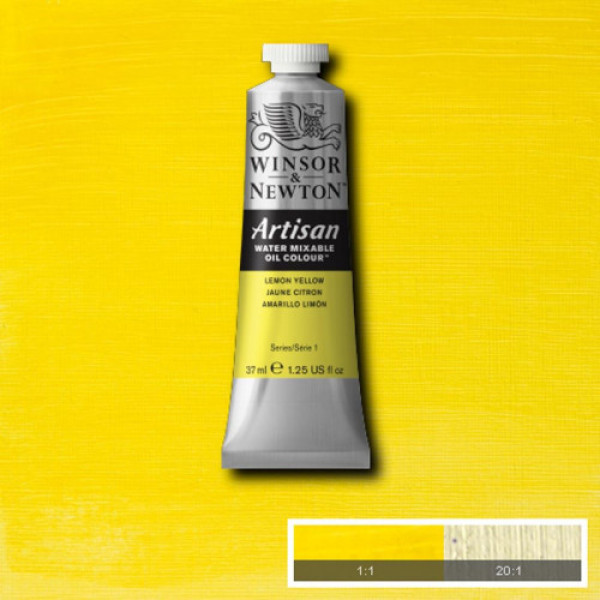 Фарба масляна Winsor водорозчинна Artisan 37 мл №346 Lemon yellow (Лимонно-жовтий) арт. 1514346