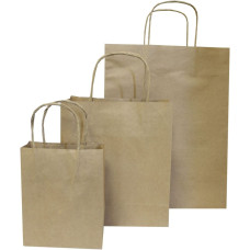 Бумажный пакет Folia Paper Bags Kraft Paper 125 г/м2, 12x5,5x15 см, Natural Бежевый