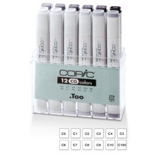 Набір маркерів Copic серії Classic у сірих відтінках Cool Grey, 12 шт.