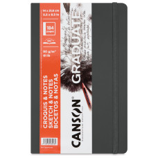 Блокнот Canson Graduate Sketch and Notes, мягкая обложка, 90 г, 14,8x21 см, 184 листов, Dark grey