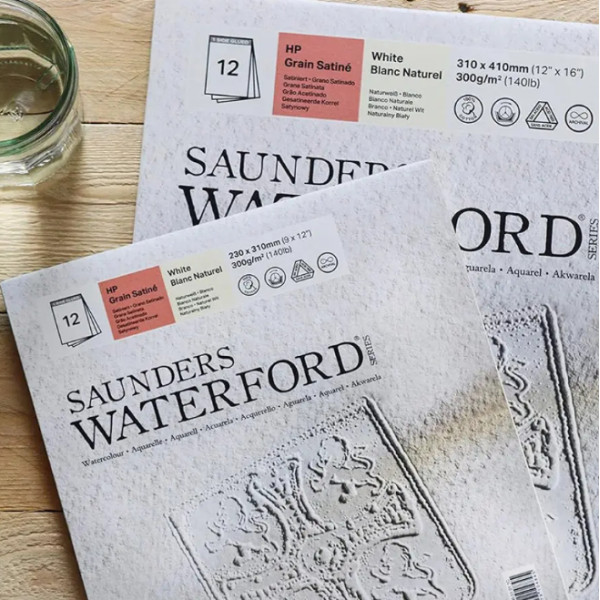 Альбом для акварелі Saunders Waterford, HP, 100% cotton, White, 300 г, 23х31 см, 12 листів