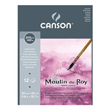Папір акварельний Canson в блоці грубе зерно Moulin du Roy, 300 гр, 24х32 см, 12 аркушів арт 0028-909