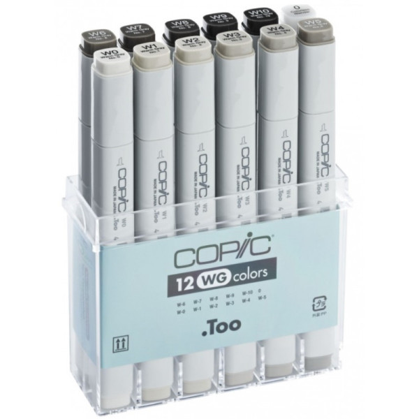 Набір спиртових маркерів Copic Classic Set Warm Grey Теплий сірий, 12 шт