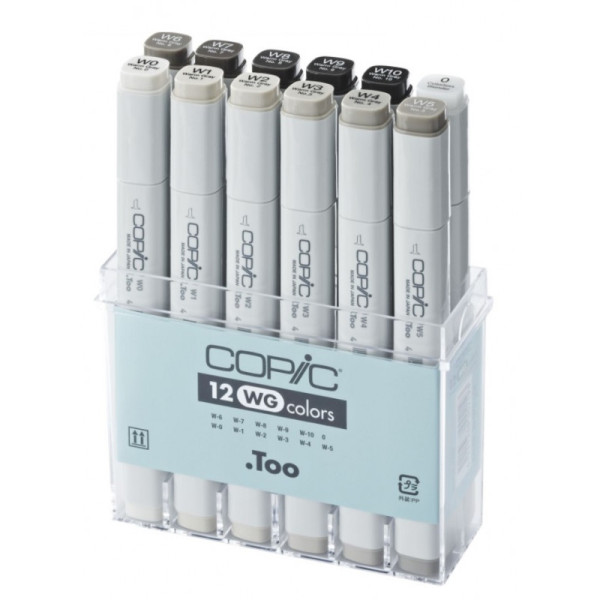 Набір спиртових маркерів Copic Classic Set Warm Grey Теплий сірий, 12 шт