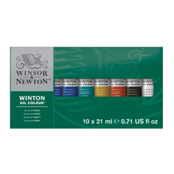 Набір масляних фарб Winton Newton Oil Colour, 10 шт, туби об'ємом 21 мл у подарунковій коробці