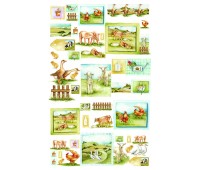 Декупажная карта на рисовой бумаге DECOUPAGE Napkin 35x50 см, (1) 511 Animals Farm
