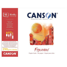 Альбом бумаги для масла Figueras Linen canvas grain 290 г, 30x40 см, 10 листов, Canson