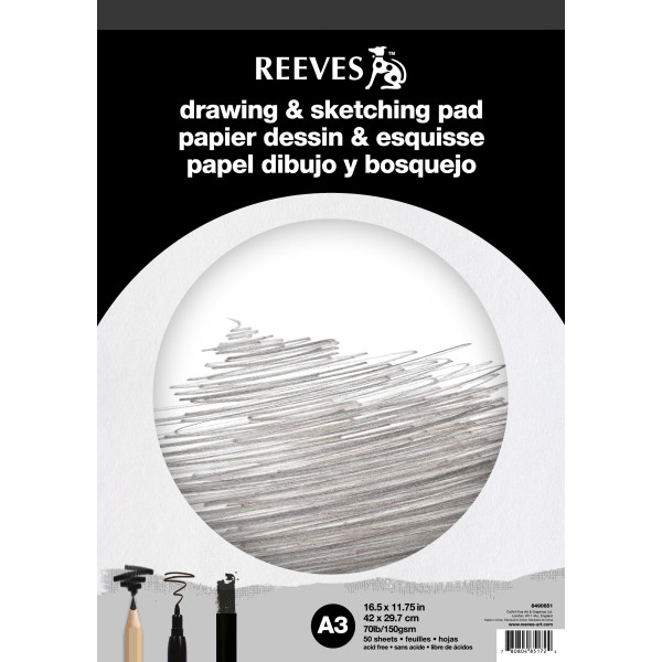 Альбом для графіки A5 Reeves Drawing Sketching Pad 150 гр, 50 аркушів