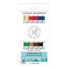Набір акварельних фарб Studio Watercolour Set Lefranc, 12x10 мл, картонна упаковка