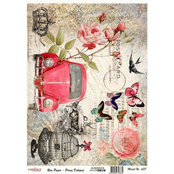 Декупажная карта на рисовой бумаге Rice Paper Decoupage Cadence, №437