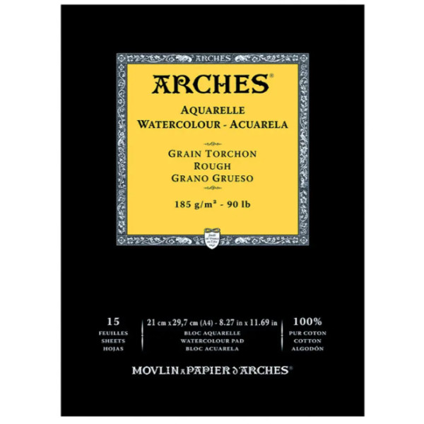 Альбом для акварели Arches Rough Natural White 185 г, 21x29,7 см, 15 листов