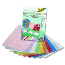 Набір дизайнерського паперу Folia Creative Card Flower Brocade metallic 230 г/м2, 23x33 см, парча металік квіткова, 10 листів
