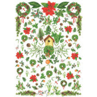 Карта для декупажу Ботаніка та Різдво розмір 50x70 см арт DECOUP01_027