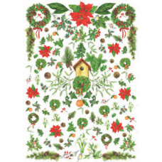 Карта для декупажу Ботаніка та Різдво розмір 50x70 см арт DECOUP01_027
